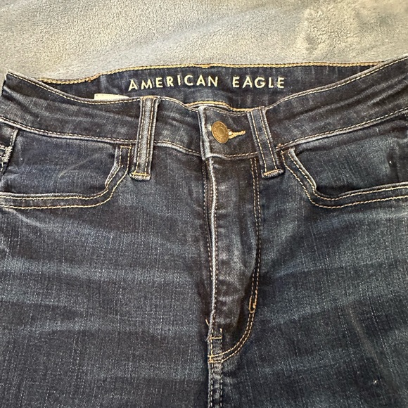 American Eagle Super Hi-Rise Jegging Dark Wash Size 0 Regular - Picture 4 of 12